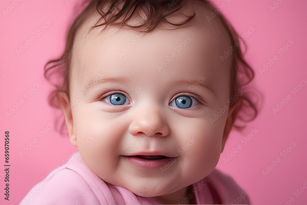 portrait of a baby child on pink background portrait of a baby child on pink background
