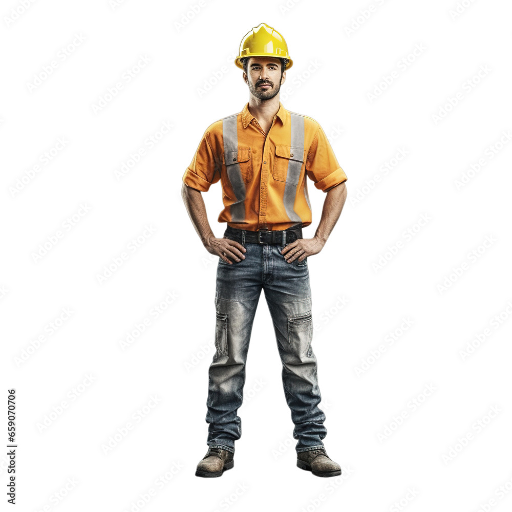Engineering man isolated on transparent background, Generative ai. Engineering man isolated on transparent background, Generative ai.