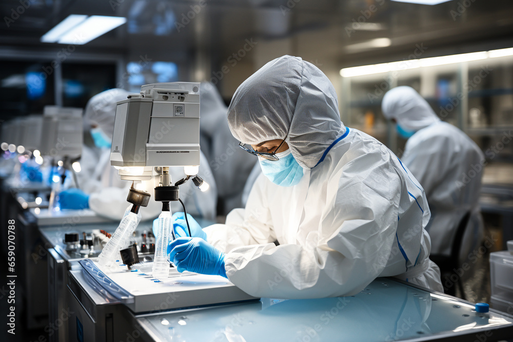 Scientists working in the laboratory. Ai generative. Scientists working in the laboratory. Ai generative.