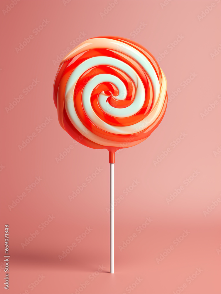 Tasty lollipop isolated on solid color background. Lollipop in the form of a spiral. Tasty lollipop isolated on solid color background. Lollipop in the form of a spiral.