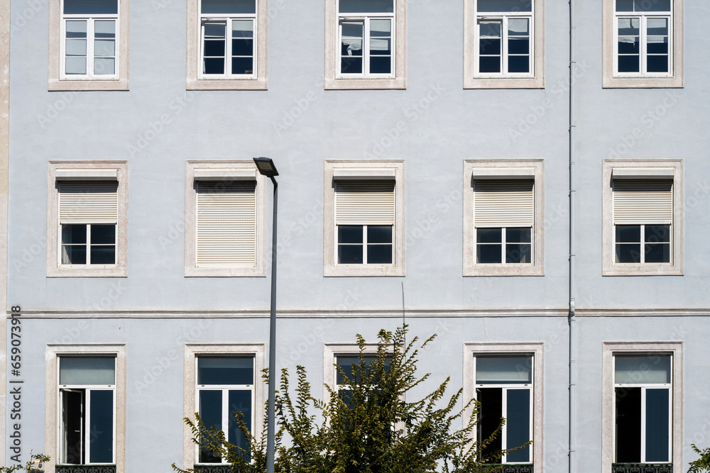Facades of buildings in the heart of Lisbon in Portugal Facades of buildings in the heart of Lisbon in Portugal