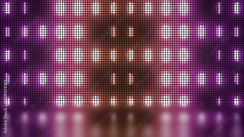Title: This stock motion graphic video of 4K Colored Led Scene with gentle overlapping curves on seamless loops
