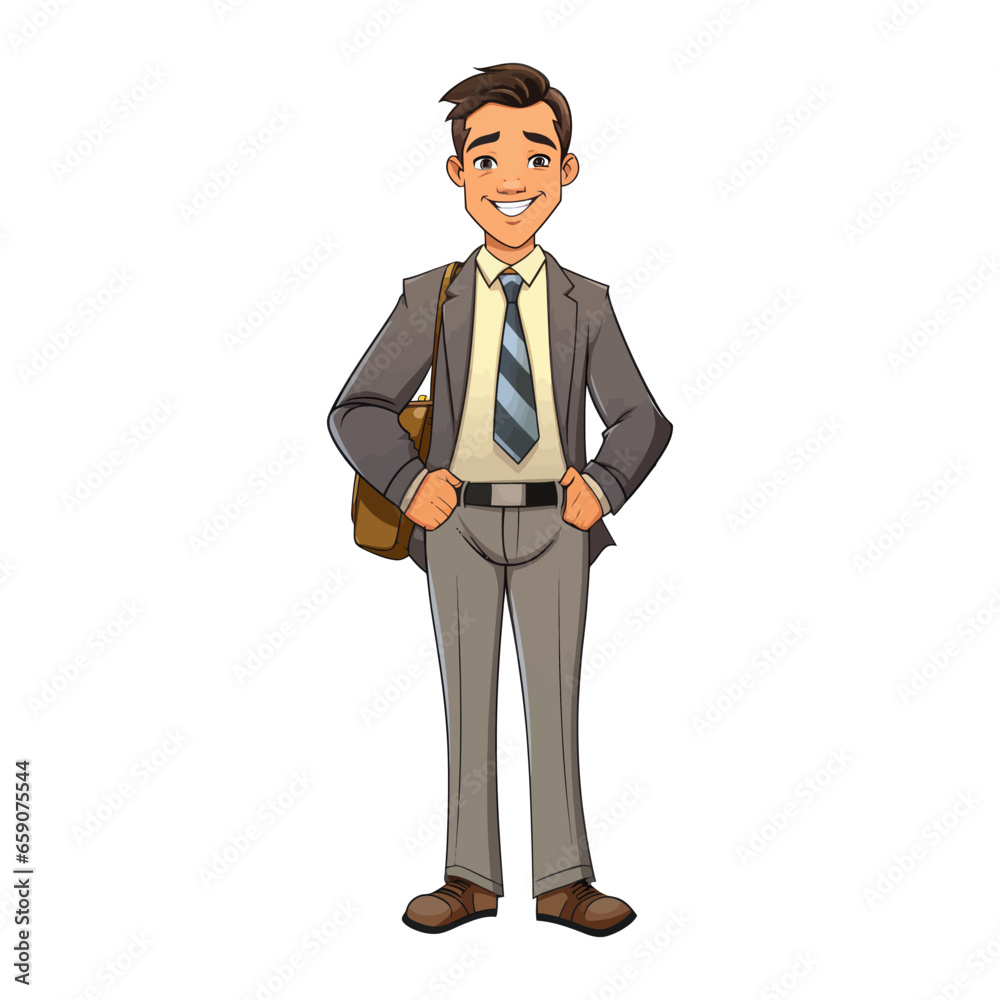 Obraz premium Cartoon business man. Vector illustration
