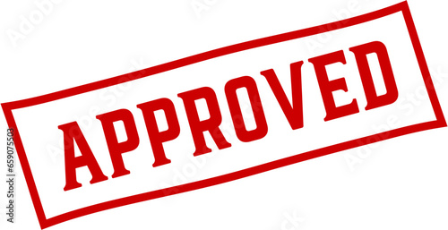 Approved square grunge stamp, Red label stamp vector