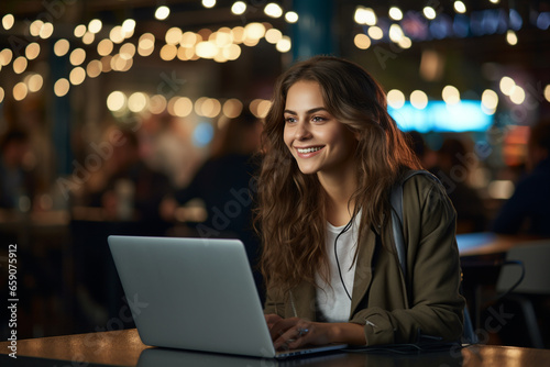 a girl using laptop for work or exploring websites on the internet