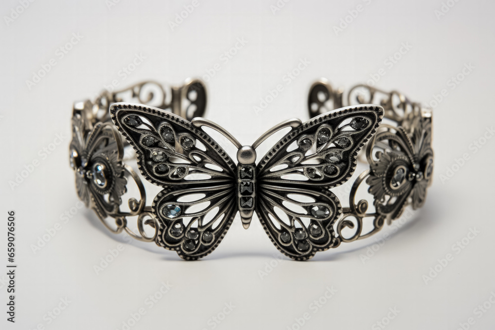Black butterfly design hand-drawn and artistically crafted gracefully adorns this item, art work