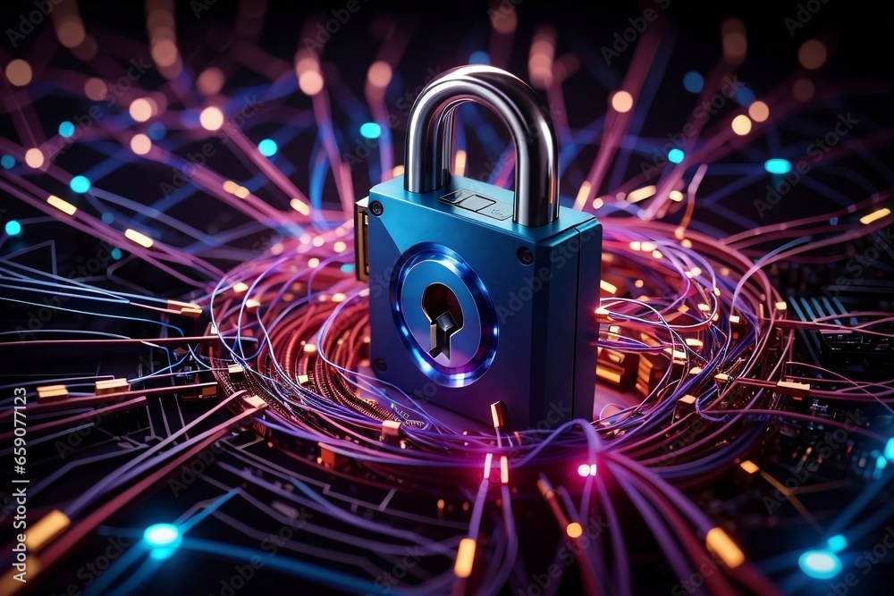Cyber security lock with fiber optics