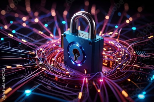 Cyber security lock with fiber optics