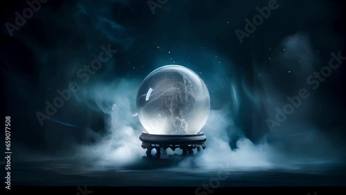Mystic Oracle: Crystal Ball Enshrouded in Mist, Generative AI photo