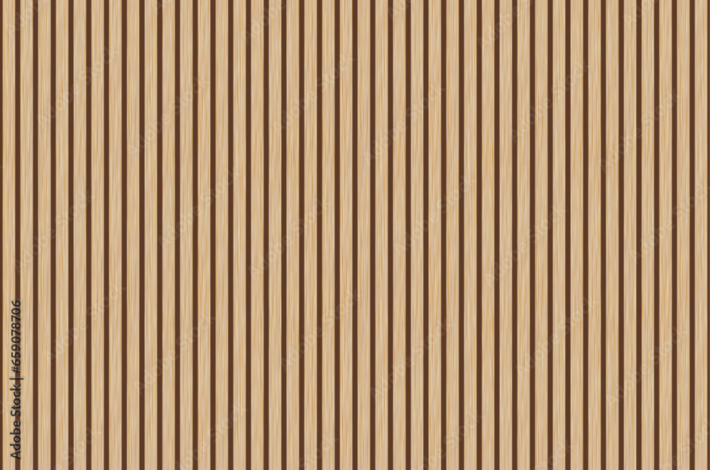 Brown wood texture wall vertical background. Realistic dark striped vector illustration. Wooden planks banner. Parquet board surface. Oak floor