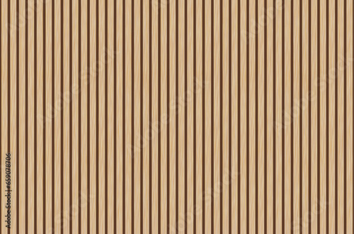 Brown wood texture wall vertical background. Realistic dark striped vector illustration. Wooden planks banner. Parquet board surface. Oak floor © backup16