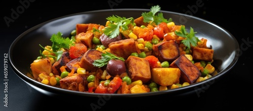 Vegan jambalaya with smoked veggies and sweet potato