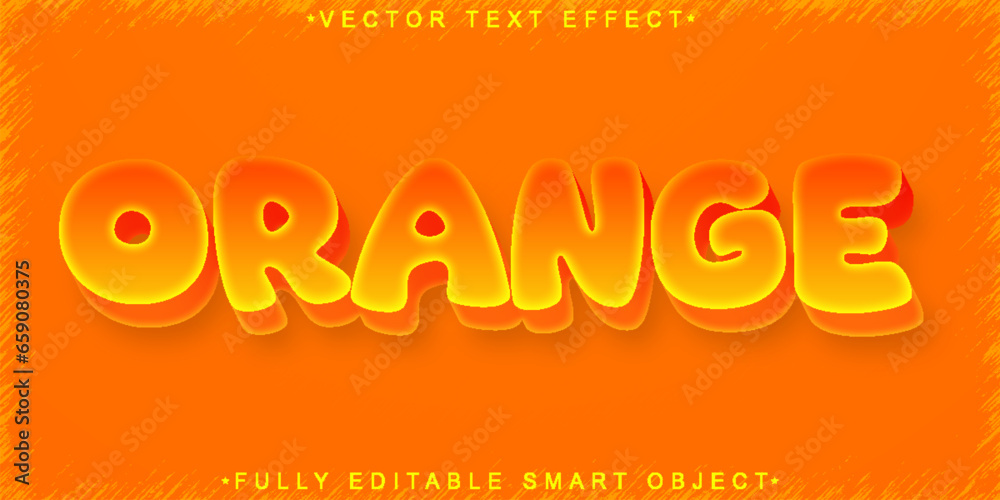 Cartoon Orange Vector Fully Editable Smart Object Text Effect