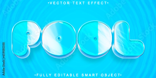 Blue Pool Vector Fully Editable Smart Object Text Effect