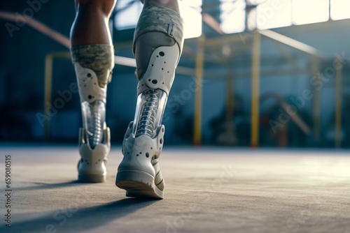 Bionic prosthetic leg. Cybernetic technologies in prosthetics. Leg prosthesis. 
