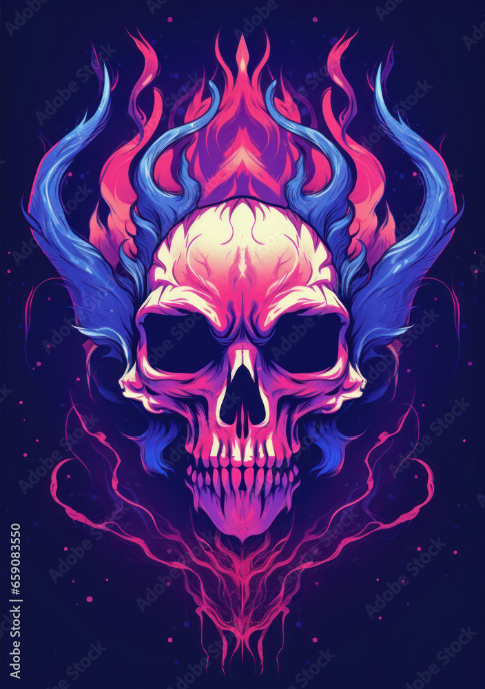 Vibrant flaming skull Vibrant flaming skull