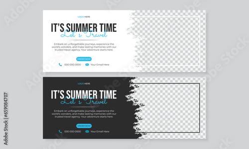 New creative modern tour or travel agency social media facebook page timeline cover photo design for traveling business promotion web banner ads, instagram post, webinar editable vector template set