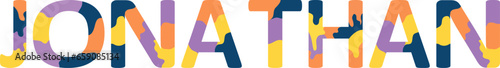 Fotografie Jonathan Colorful 3d Abstract Text name