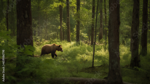 brown bear in a forest environment photo