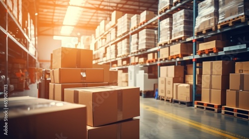 stock product inventory on shelf at distribution warehouse. logistic business ship and deliver, professional, stock, manage, movement, logistic, storage, delivering, shipping, supply, storehouse © pinkrabbit