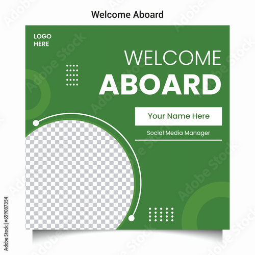 Welcome Aboard Social Media Post Design Template
