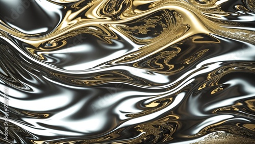 glam metal texture background, chromed texture liquid metal. Generated AI