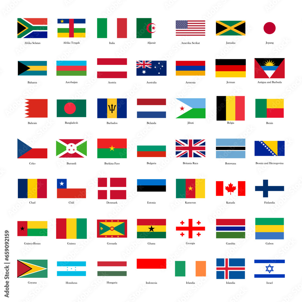 Fototapeta premium Set national country flag 