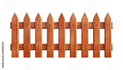 wooden fence isolated on transparent background cutout