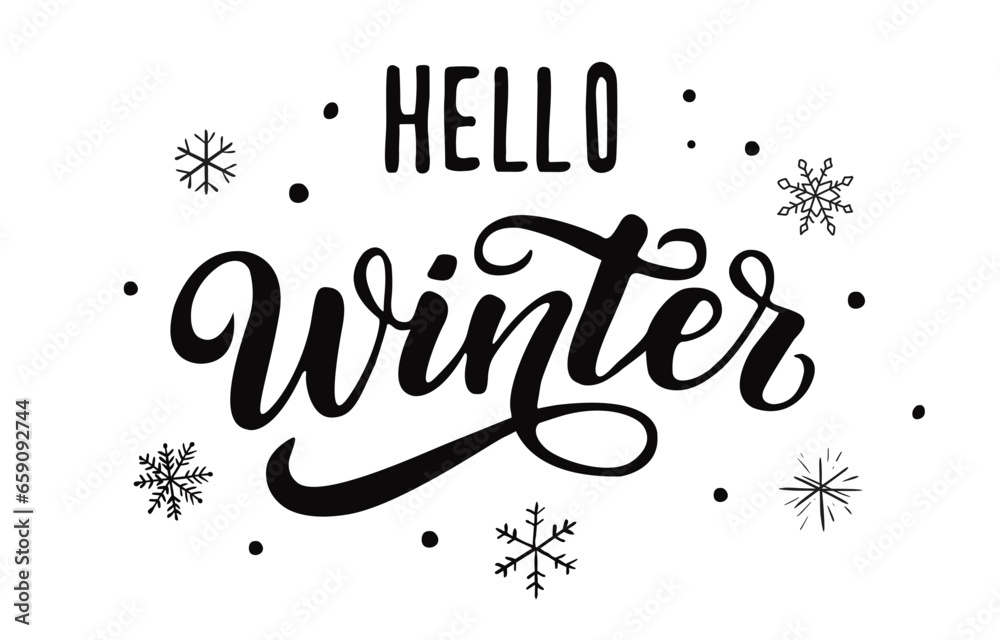 Fototapeta premium Hello winter background. Vector illustration