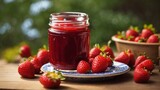 strawberry jam in a jar

