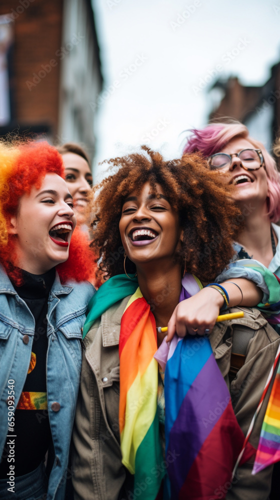 LGBT Community concept, women celebrating their pride