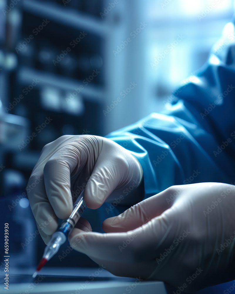 medical research doctor wearing gloves. generative ai medical research doctor wearing gloves. generative ai