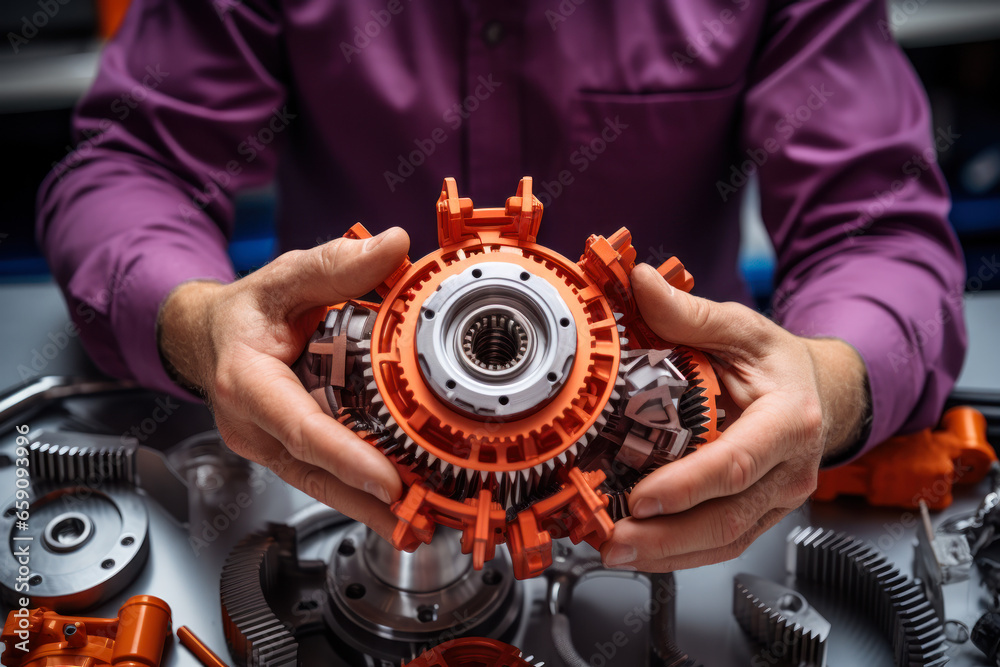 Obraz premium large gear assembly. generative ai