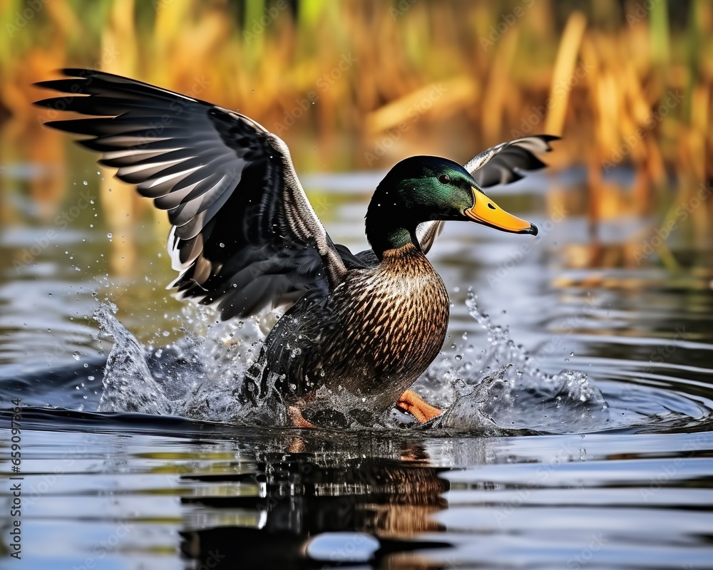 Obraz premium duck is created using tools and water.
