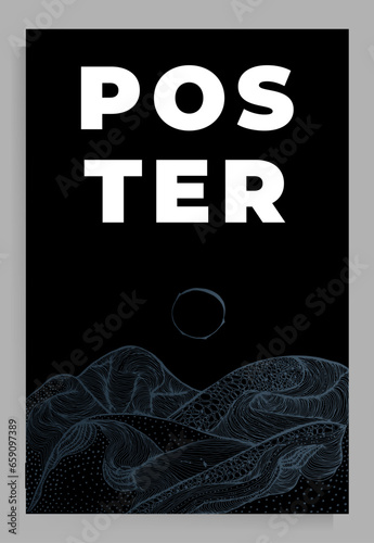 Cover design for portfolio, booklet, poster, book, magazine, folder, booklet, brochure, catalog. Vector template with graphic abstract texture.