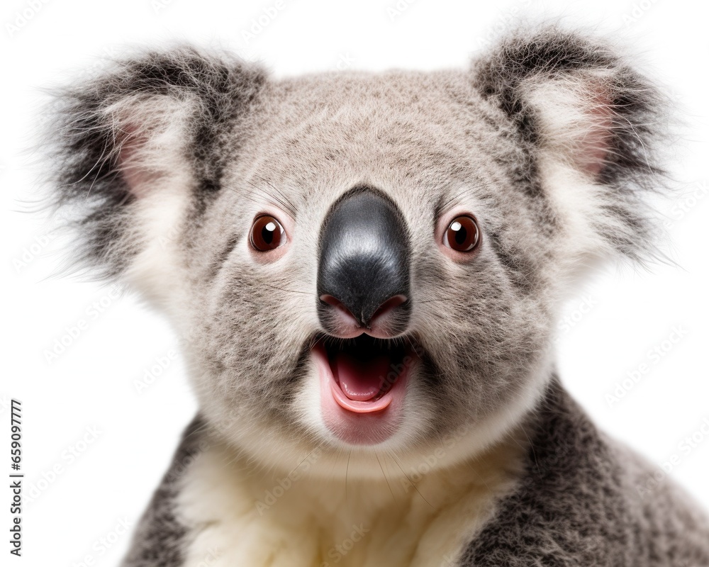 Naklejka premium Koala cute animal is on a white background.