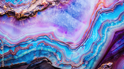 blue and pink agate rock texture