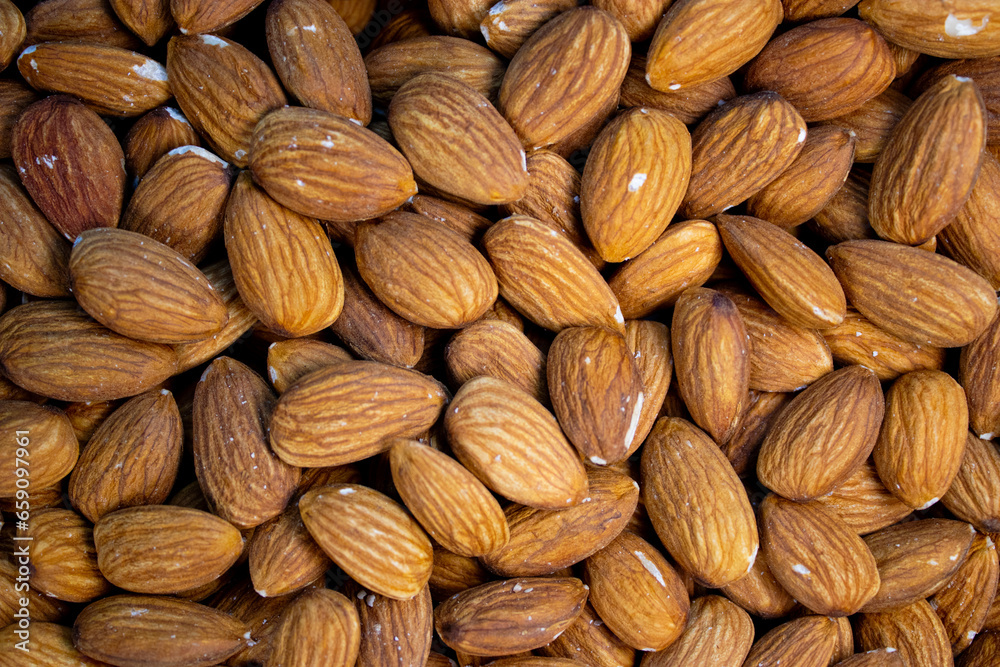 closeup of Almonds nutrient rich nut snack closeup of Almonds nutrient rich nut snack