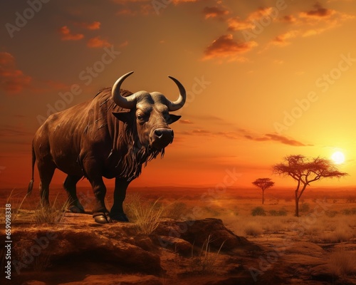 African Buffalo are nature landscape animals.