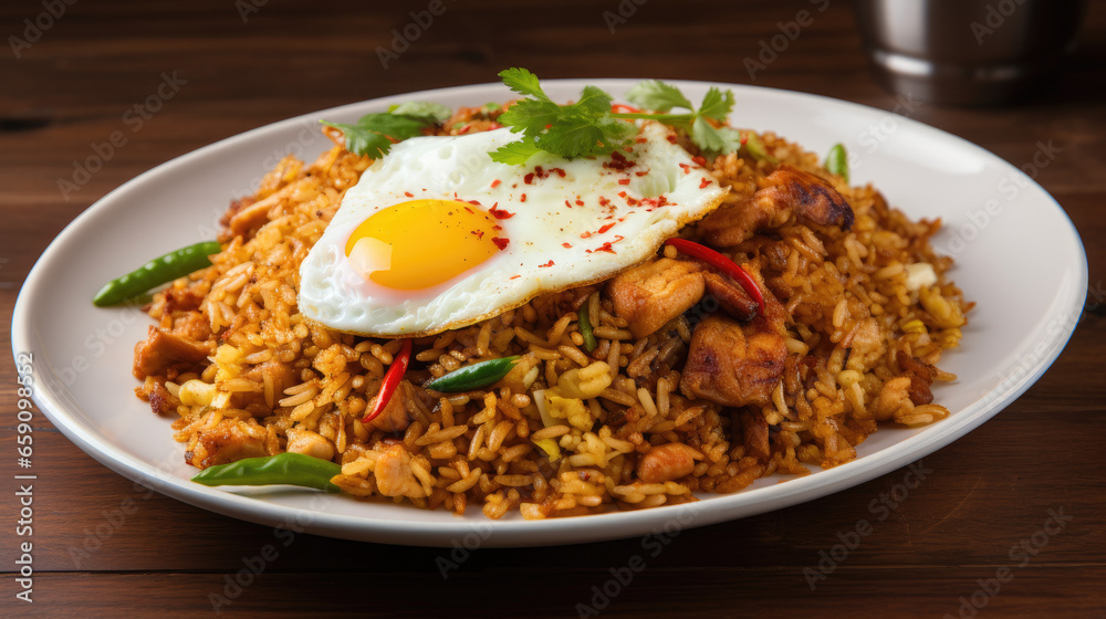 Nasi goreng kampung fried rice in Indonesian style Nasi goreng kampung fried rice in Indonesian style
