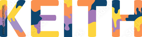 Canvas Print Keith Colorful 3d Abstract Text name