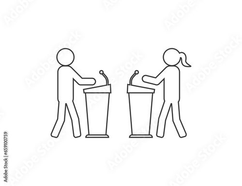 Debate, communication, discussion icon. Vector illustration.