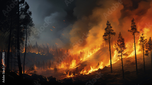 fire in the forest © Poprock3d