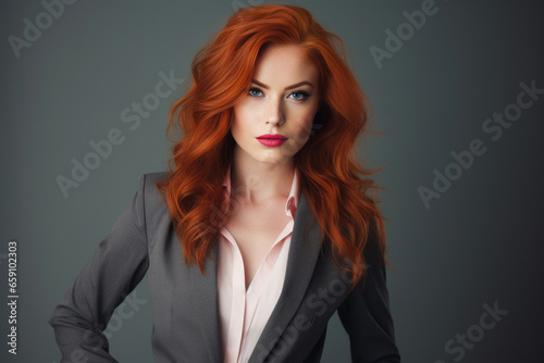 Red-haired business woman