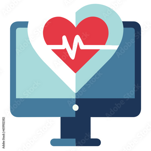 Medical heart icon with cross symbol, health care and cardiology concept