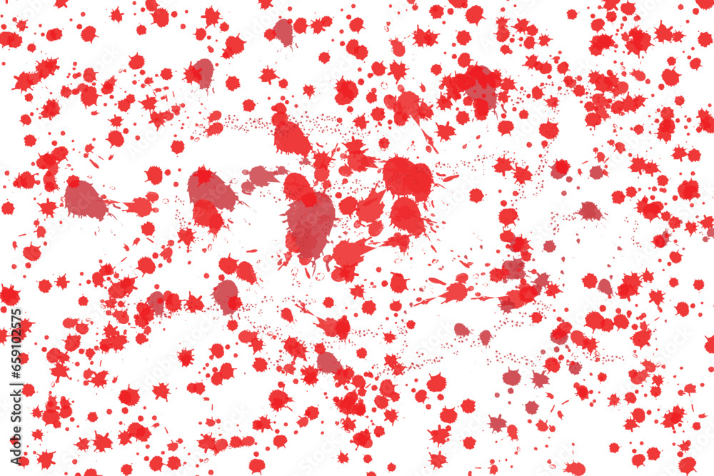 Red paint drops on a white background. Red paint drops on a white background.
