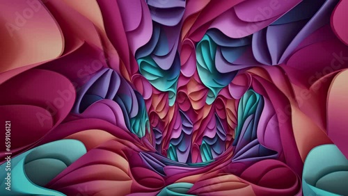 3D Tunnel Autumn Loop footage 