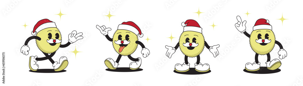 Obraz premium retro mascot collection invarious poses