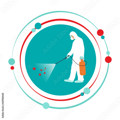 Biohazard worker vector illustration graphic icon symbol