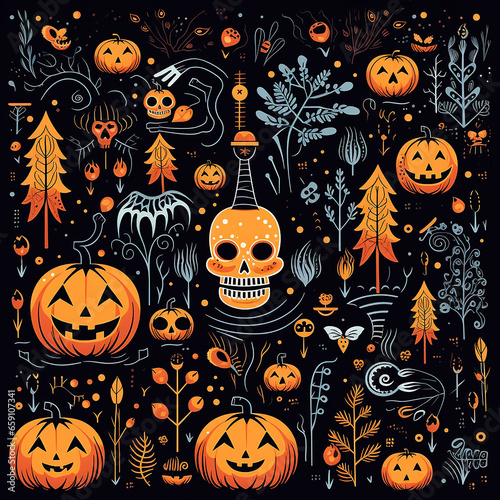 Halloween Muster als Grafik